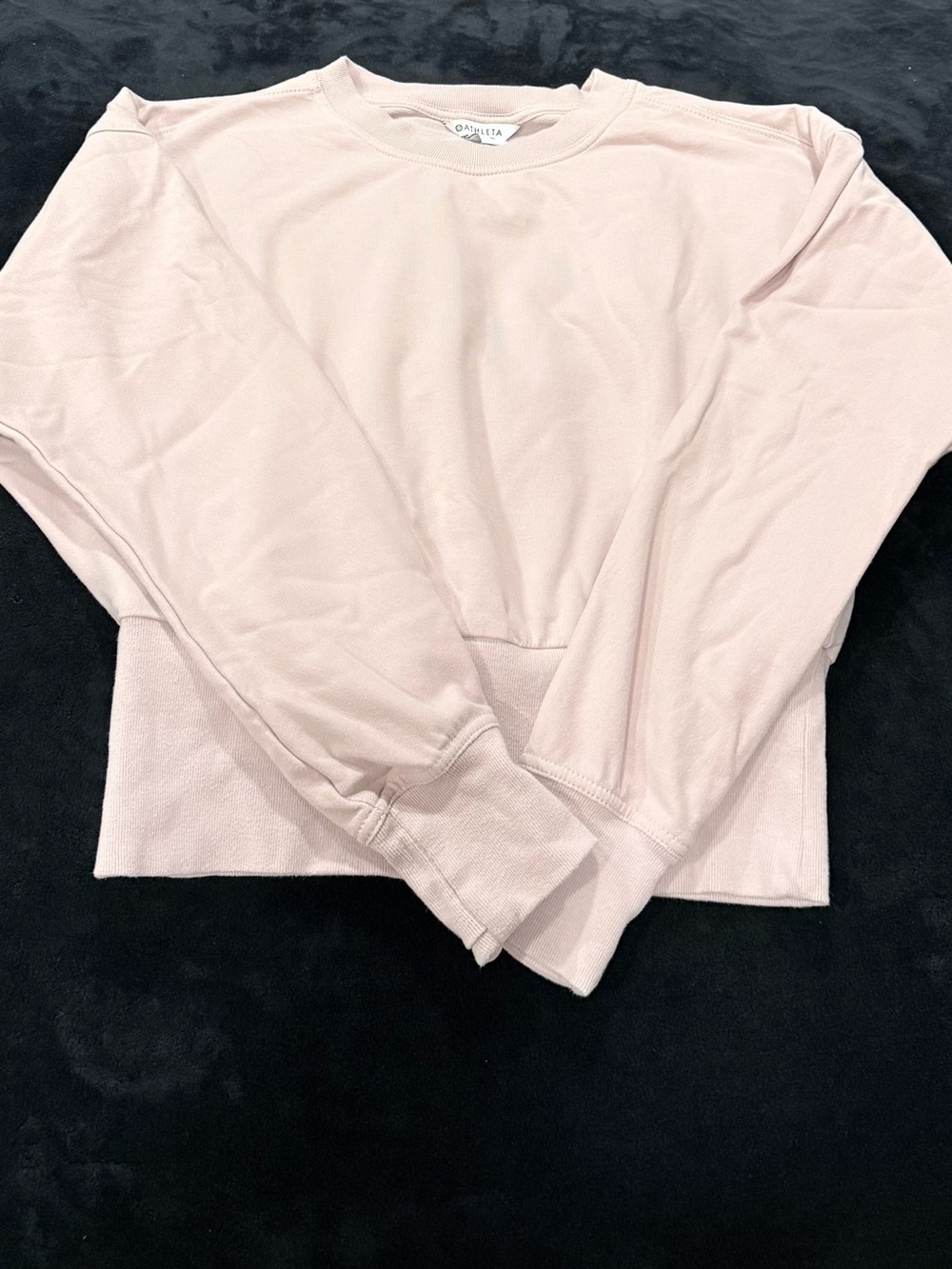 Athleta Pale Pink Cropped Sweatshirt